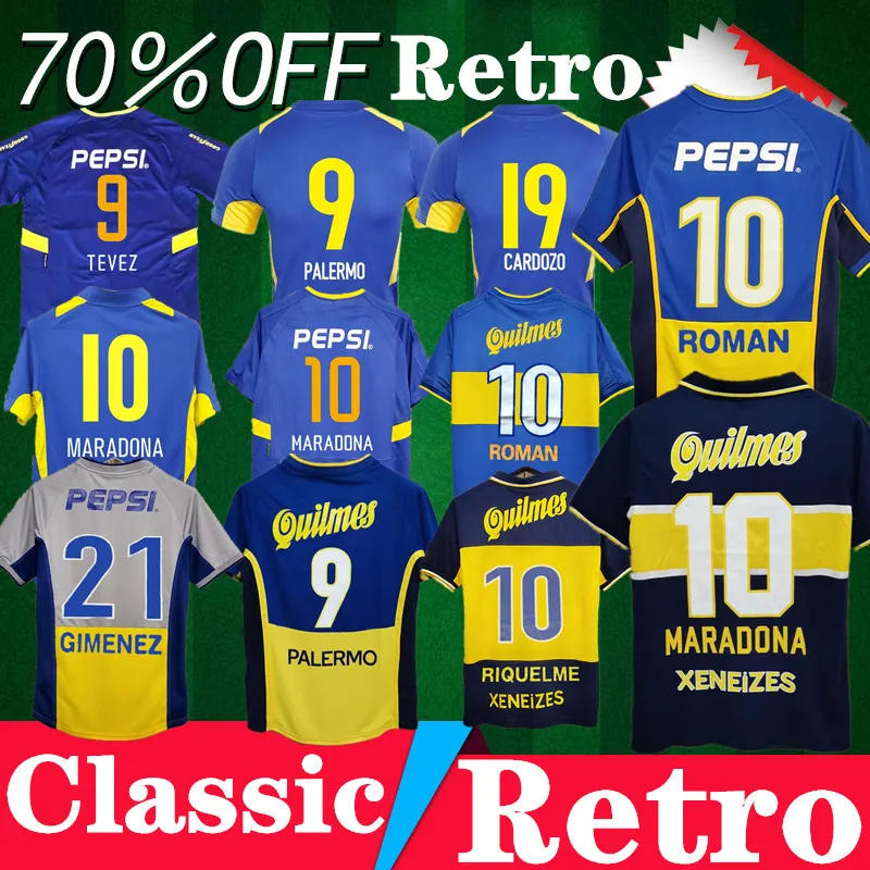 

82 96 97 98 99 01 02 04 05 MARADONA ROMAN CANIGGIA Classic Retro Jerseys TEVEZ RIQUELME PALERMO BATISTUTA GIMENEZ CARDOZO Shirts