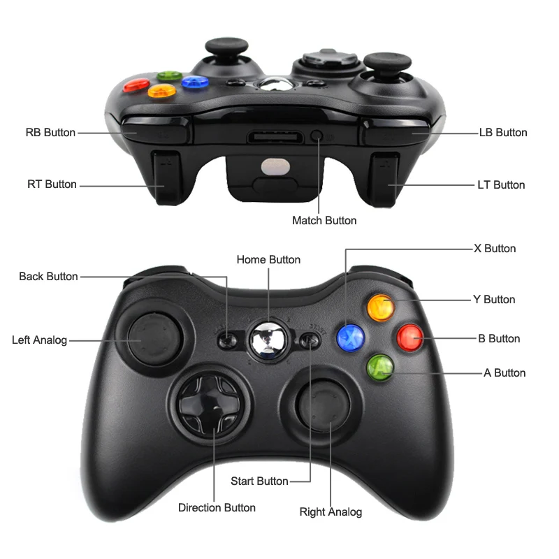 Беспроводной проводной Bluetooth контроллер для Xbox 360 геймпад джойстик X box игр на ПК