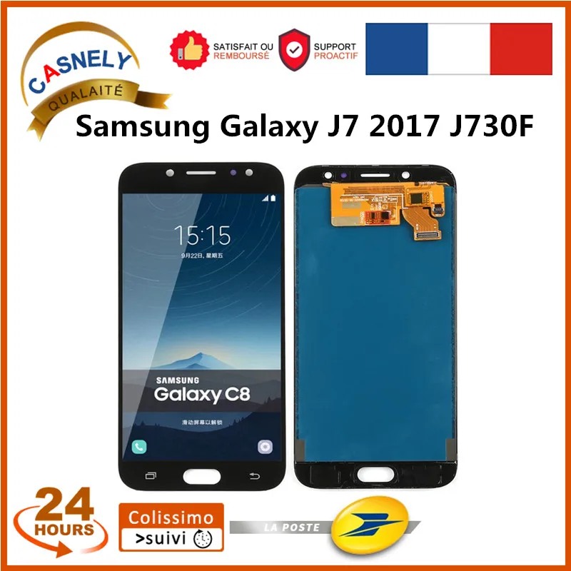 ЖК экран сенсорный для Samsung Galaxy J7 2017 J730 Pro дигитайзер в сборе без битых пикселей