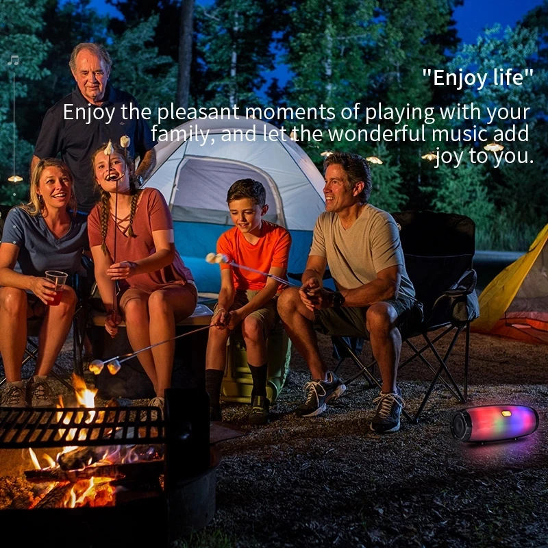 

Portable Bluetooth stereo speaker from, wireless and waterproof bass column for outdoor use, with subwoofer, compatible AUX, TF,
