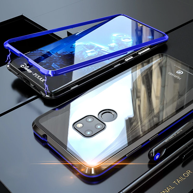 Роскошный Магнитный чехол для Huawei Mate 20 Pro Lite металлический бампер магниты