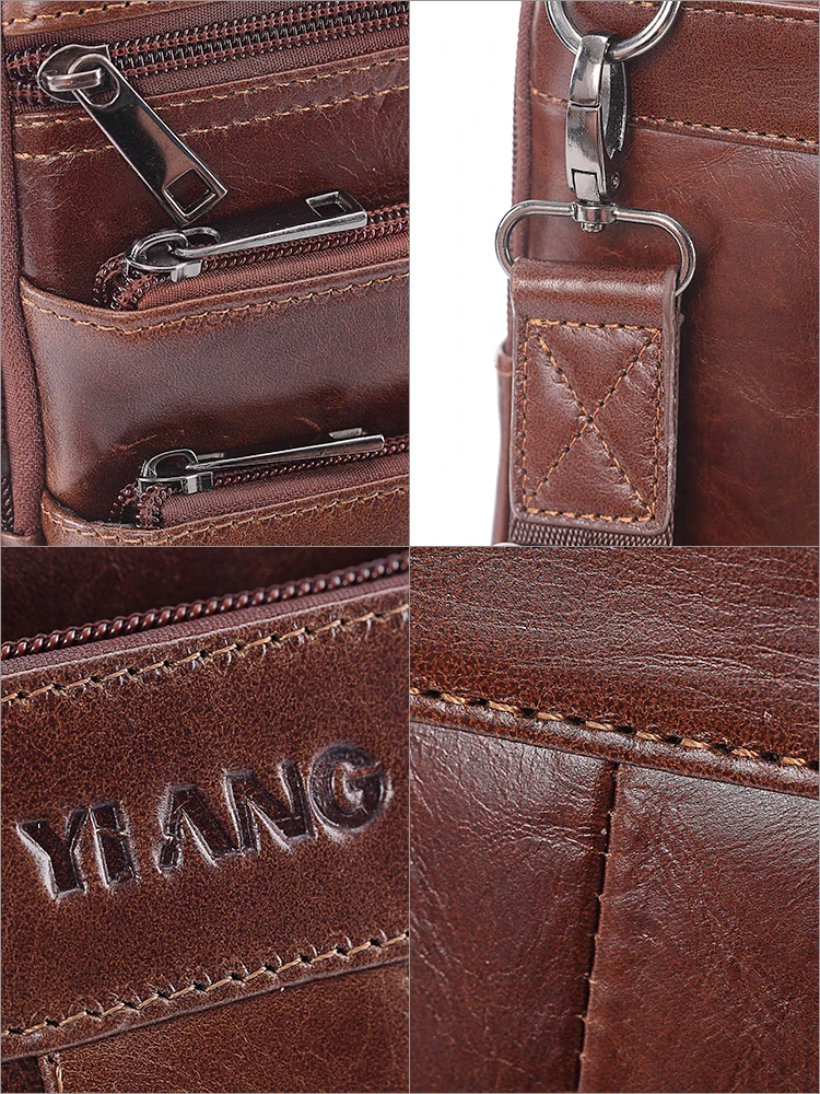 Мужская Наплечная Сумка винтажная сумка мессенджер из натуральной кожи Боковая