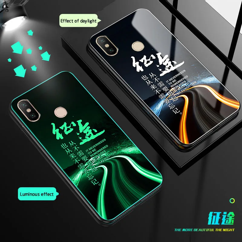 Чехол в виде светящегося стекла для Xiaomi Mi 9 8 A3 Lite A1 A2 A3 задняя крышка для huawei P20 honor play honor 10 v10 9X8X7X9 Lite чехол - Цвет: 06