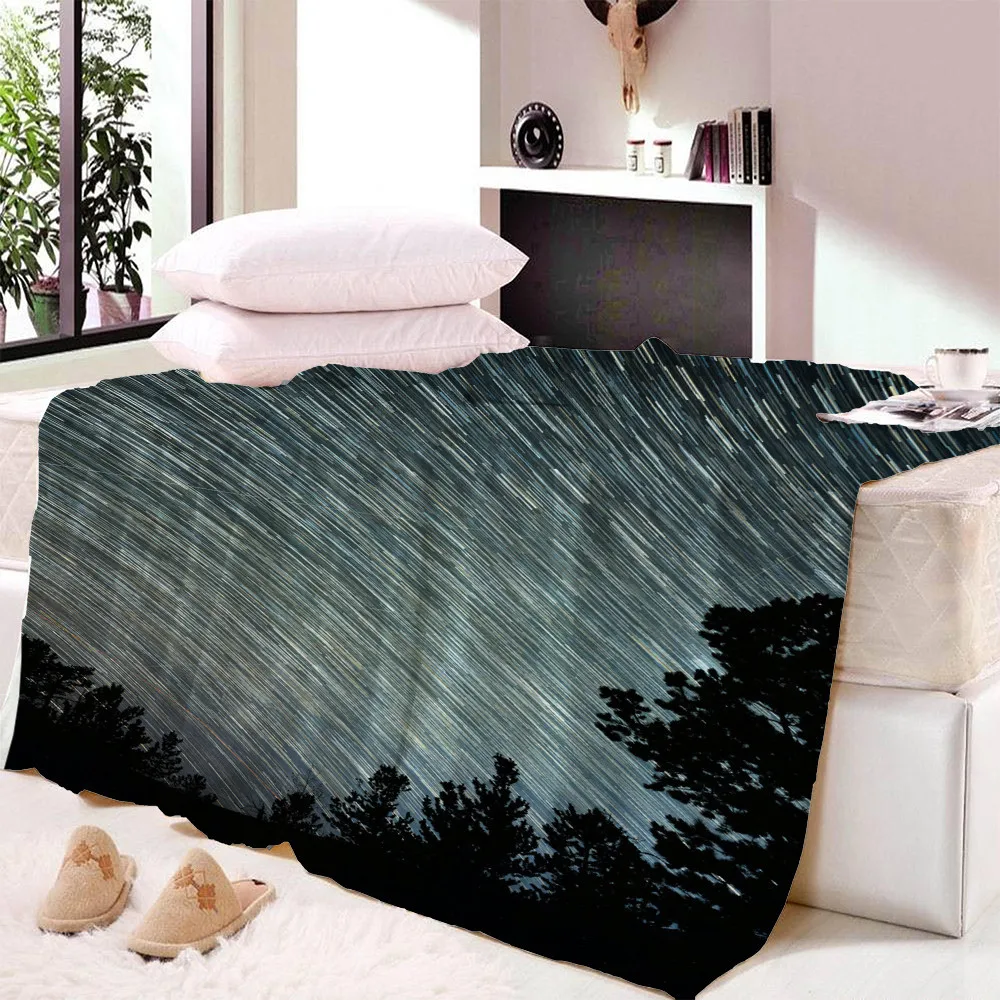 

Landscape Printing Plush Throw Blanket Painted Reed Fleece Blanket For Sofa Plane Square Bedspread