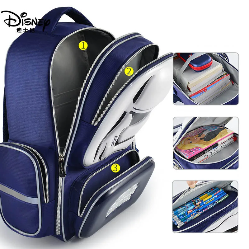 Disney Star Wars Cartoon Pattern Schoolbag Cute Kids Primary School Students 3-6 Grades Cool 7-12 Years Old Child Boy Backpack