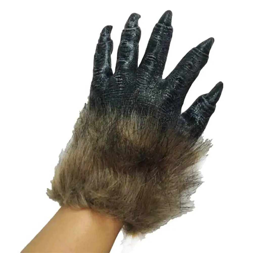 

1pc Furry Monster Werewolf Hands Gloves Halloween Prop Cosplay Costume Gloves Gift