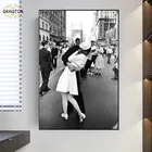 Винтажная искусственная картина, поцелуй века, Вторая мировая война, холст, живопись, настенное искусство для гостиной, домашний декор