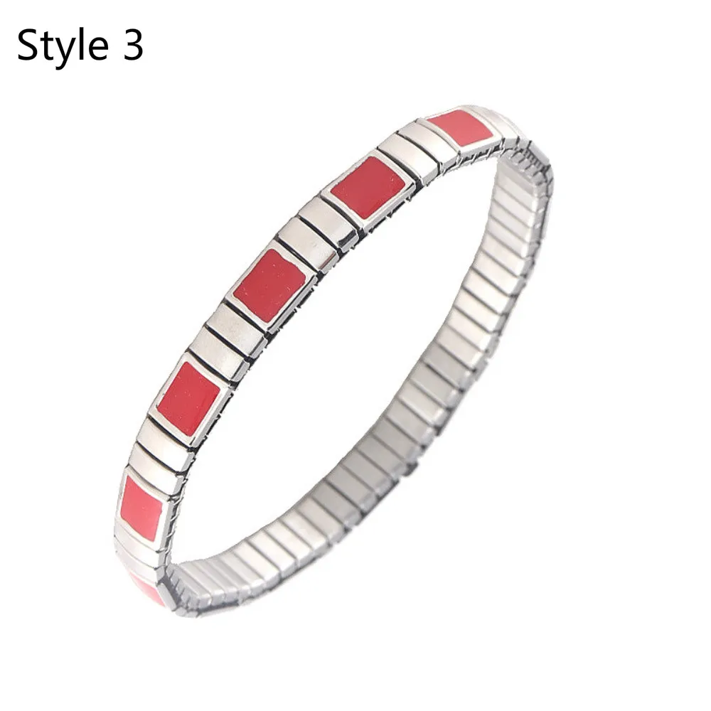 

Stainless Steel Bracelet Slim Metal Chain Style Italian Charms Elasticity Phnom Penh Bracelets Couple Jewelry Personality Bangle