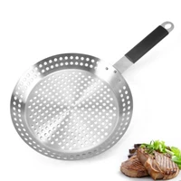 stainless steel barbecue grill plate nonstick charcoal grill round oil draining roast rack cooking bbq tool kitchen accessories