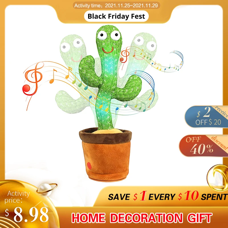 

Home Decoration Gift Lovely Talking Toy Dancing Cactus Doll Speak Talk Sound Record Repeat Toy Kawaii Cactus Children Education