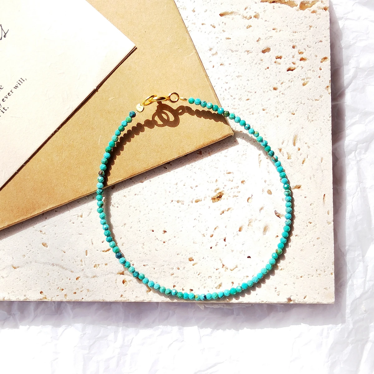 Lii Ji браслет из стерлингового серебра 925 пробы с граненой бирюзой изящные