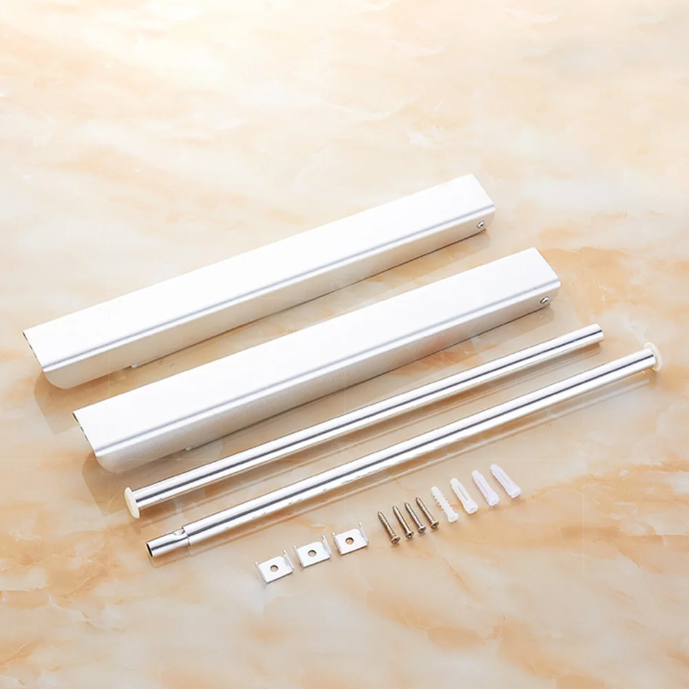 

Clothes Hanger Wall Punch Mounted Multifunction Retractable Aluminum Alloy Balcony Drying Rack Folding Adjustable Home Laundry