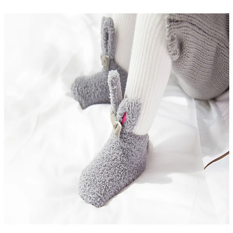 Бархатные носки кораллового цвета для новорожденных девочек осенне зимние