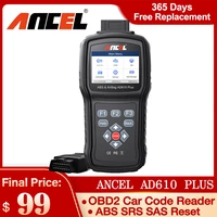 ancel ad610 plus obd2 automotive scanner engine check abs srs airbag sas reset code reader for autotool diagnostic scanner tools