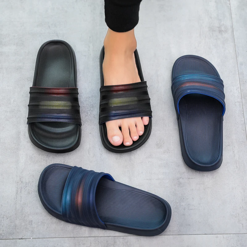 

Men New Slippers Summer Non-Slip Allochroic Light Hotel Sandals Couples Soft Bottom Sandals Slippers Men's Flat Beach Slippers