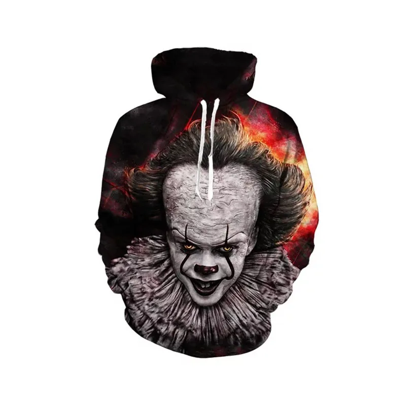 Костюм клоуна из фильма для взрослых унисекс толстовка с 3D принтом дьявола