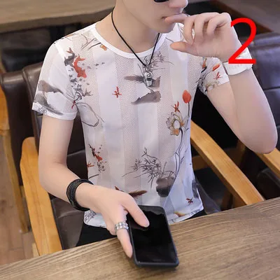 

Embroidered T-shirt men's trend summer Korean version of the loose short-sleeved t-shirt half-sleeved clothes