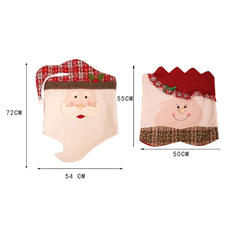

2 Pcs Christmas Chair Covers Decor, Xmas Kitchen Hat Slipcovers for Festive Decorations