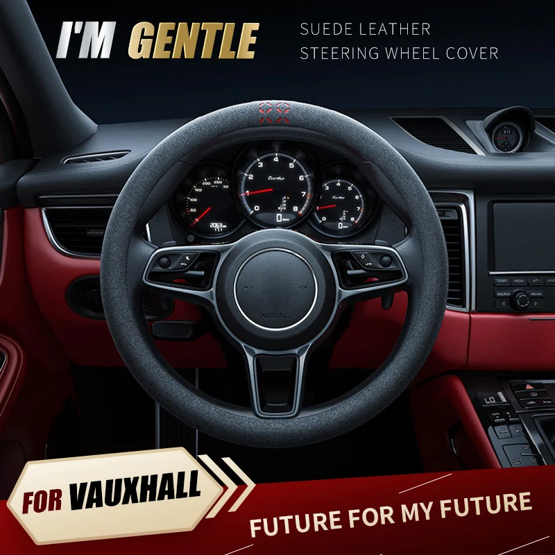 

Для Vauxhall серии замши кожаный чехол рулевого колеса автомобиля Non-slip-трость с защитным козырьком из алькантары автомобильные аксессуары для ...