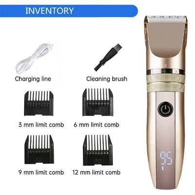 

Men Clipper Hair Cutting Machine Trimmer for Digital Display Lithium Battery Quick Charging Electric Pusher