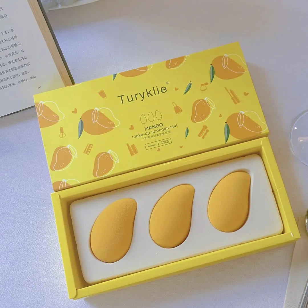 Маленькое яйцо для красоты манго без латекса фруктовое макияжа влажного и сухого