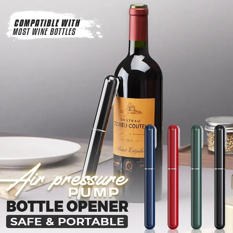 

Air Pump Wine Bottle Opener Safe Portable Stainless Steel Pin Cork Remover Air Pressure Corkscrew Kitchen Tools Bar Accessories
