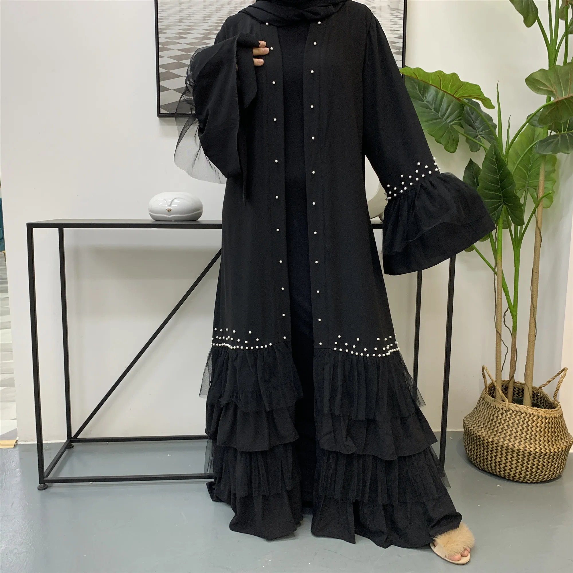 

2020 New Fashion Model Kaftan In Dubai Arabic Beading Designs Islamic Turkey Women Clothes Elegant Indonesia Muslim Abaya