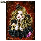 5D Алмазная мозаика сделай сам, черная Роза, женщина-вампир, алмазная живопись, полная квадратная круглая Алмазная вышивка, ручная работа, Настенный декор