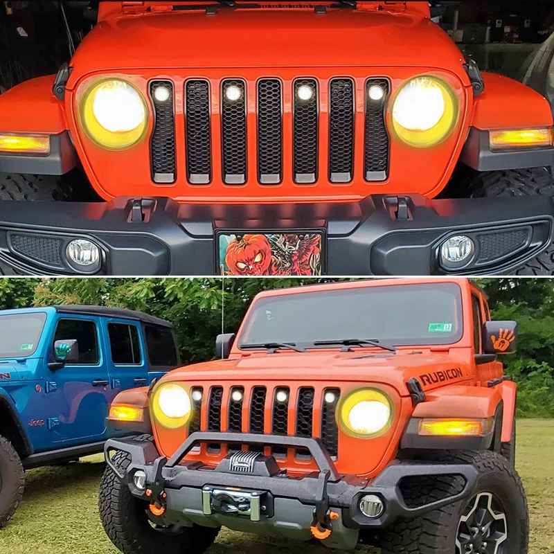 1 Set Smoked Lens 6000K White Car LED Lights DRL with Harness for Jeep Wrangler JK 2007-2017 Front Grille Light Lamp | Автомобили и