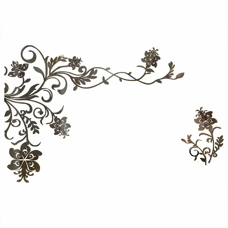 

European Style 3D Flower Tree Wall Sticker Living Room Decorative Decals Home Art Decor Poster Solid Acrylic Wallpaper Stickers