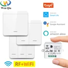 Умный выключатель Tuya, Wi-Fi мини-модуль, 433 МГц, кнопочный выключатель, беспроводной, голосовое управление, таймер, Google Home, Alexa, в, 10 А