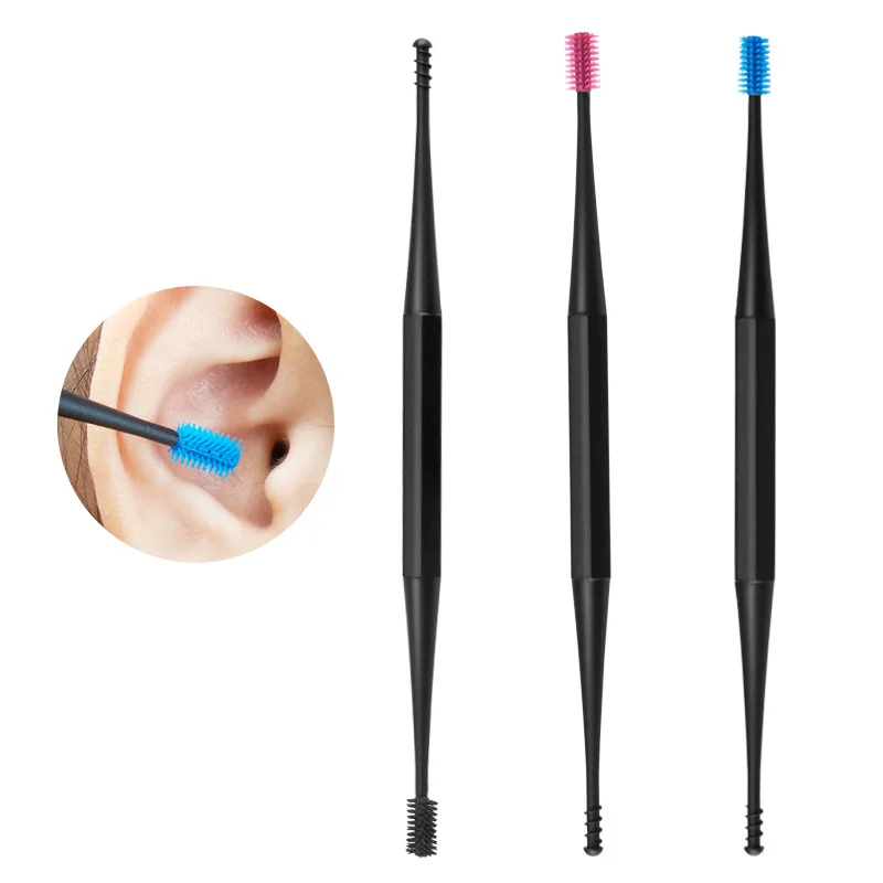 

Soft Silicone Ear Pick Double-ended Earpick Ear Wax Curette Remover Ear Cleaner Spoon Spiral Ear Clean Tool Spiral Design
