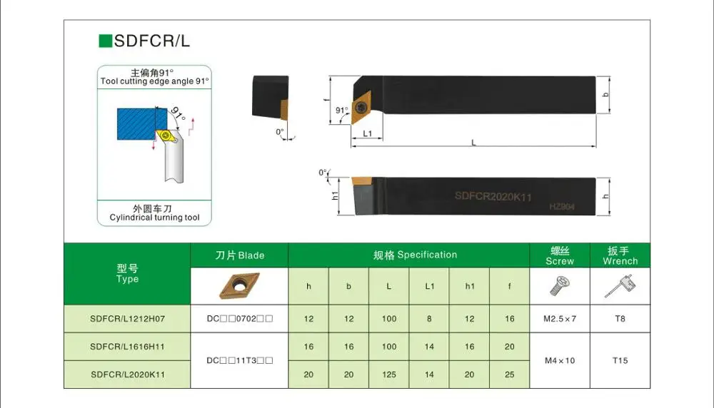 

BEYOND SDFCR1212H07 SDFCR1616H11 SDFCR2020K11 SDFCR1212H11 SDFCR SDFCL Turning Lathe Tool Holder CNC Carbide Inserts DCMT07/11