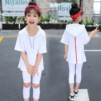 summer clothes for girls fashion hooded children clothing 2pcs sets teenage sports suit girls clothes 5 6 8 9 10 11 12 13 years