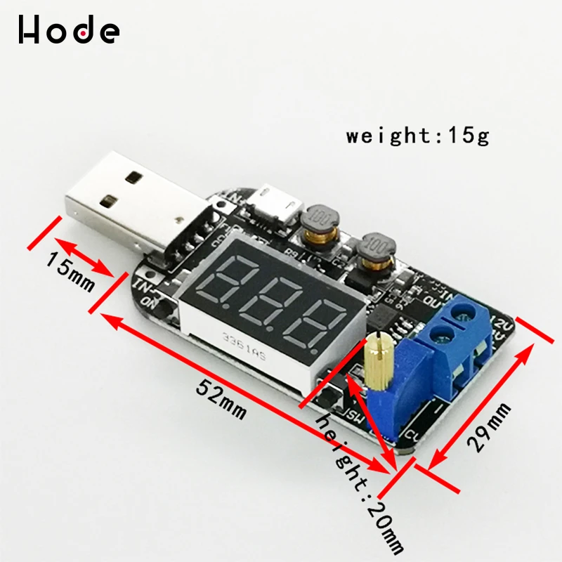 Micro USB 5 В до 3 9 в 12 18 24 Регулируемый понижающий блок питания модуль регулятора