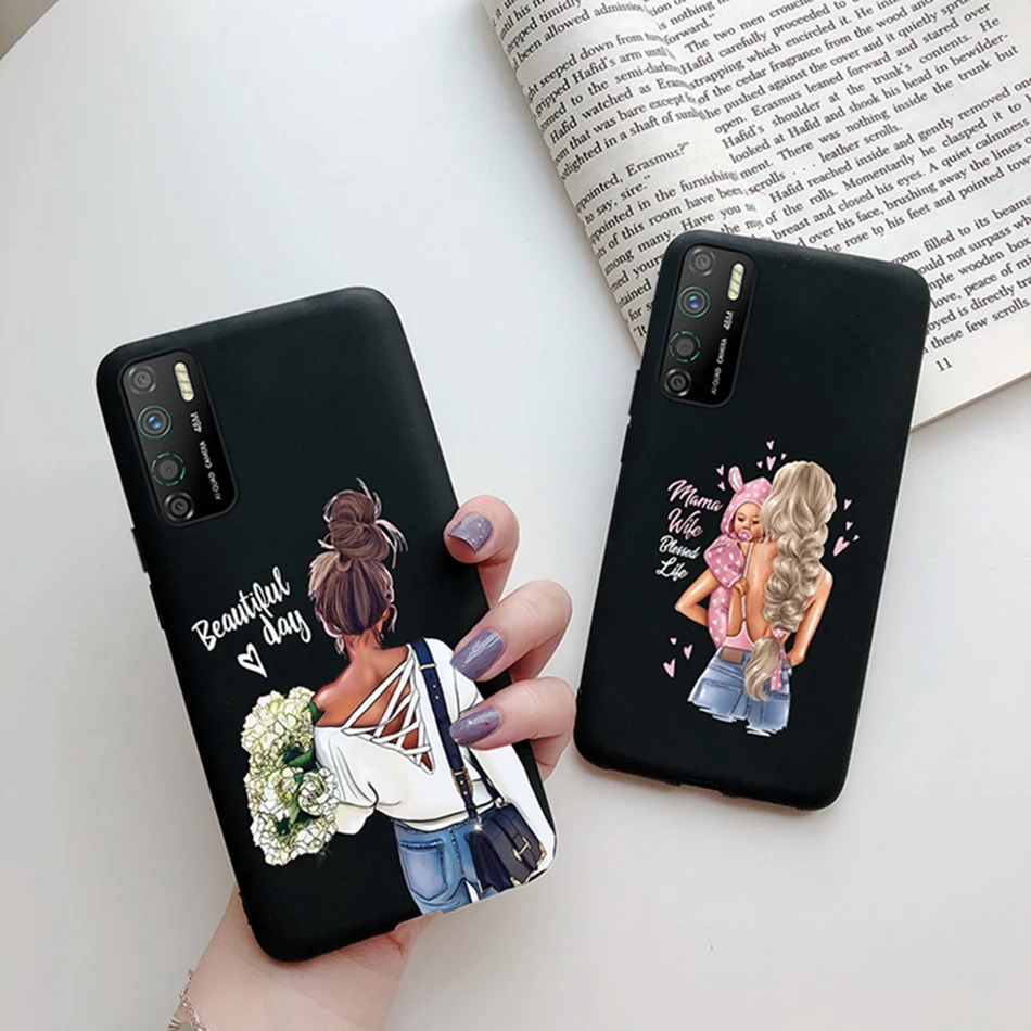 Чехол для Infinix Note 7 Lite X656 Fashion Girls милый мягкий силиконовый матовый чехол Note7