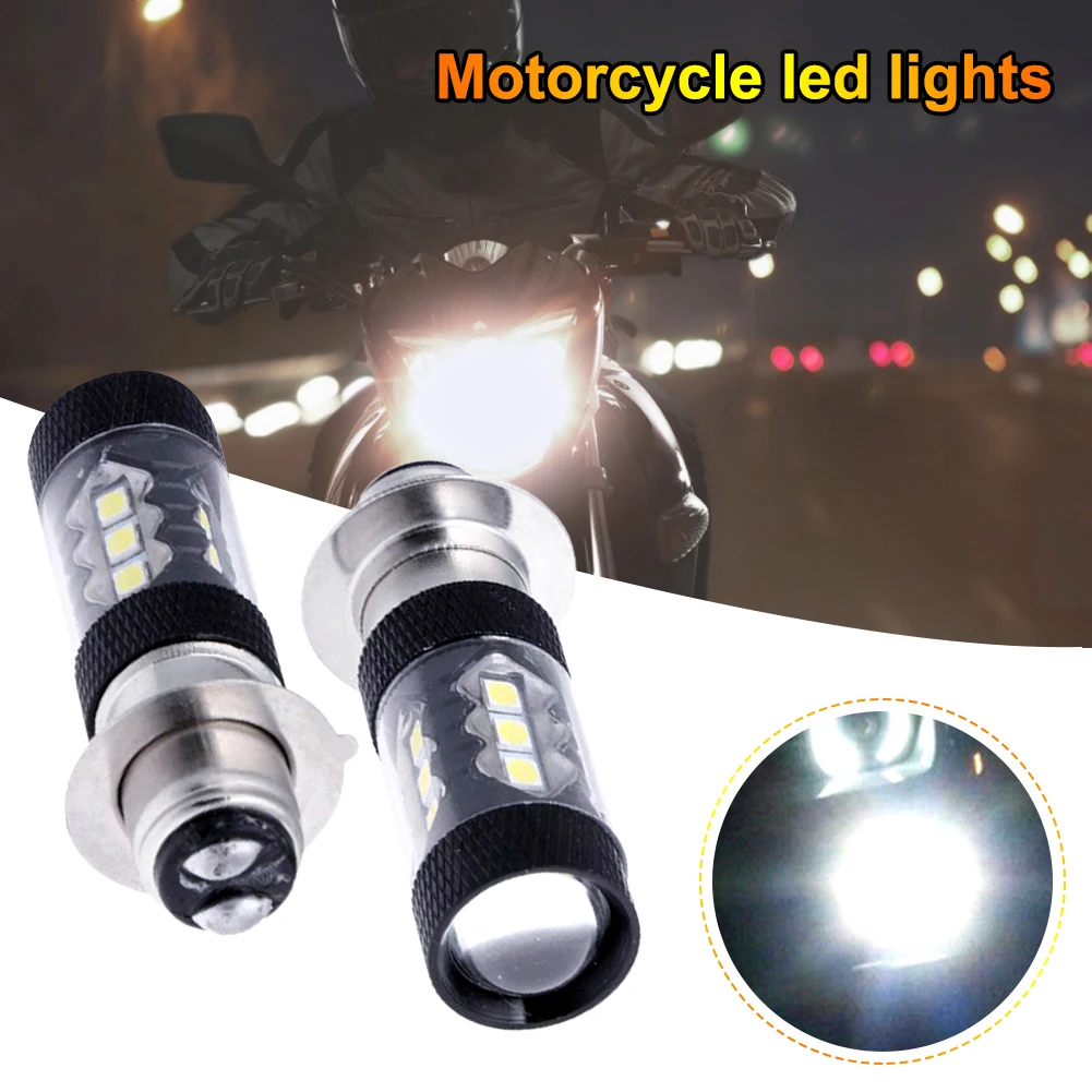 

H6 3030 80W p15d LED Motorcycle Headlight Bulb Motorcycle Modified Headlight Fog Light Black Cover Motorcycle Headlight Bulbs