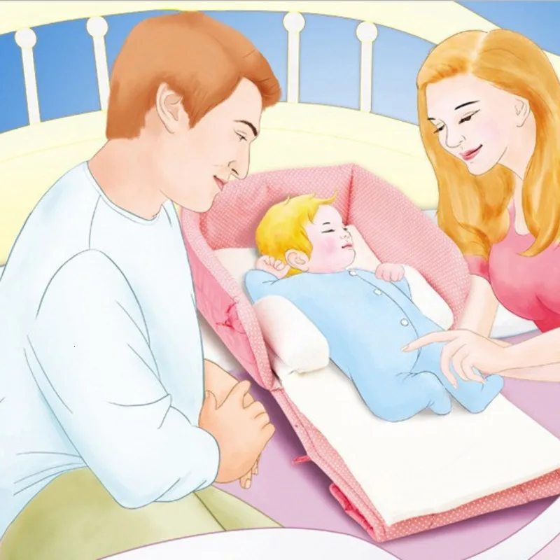 Newborn Baby Portable Travel Bed Cradles Crib Infant Safety Folding Bed Infant Toddler Cradle Multifunction Storage Mommy Bag
