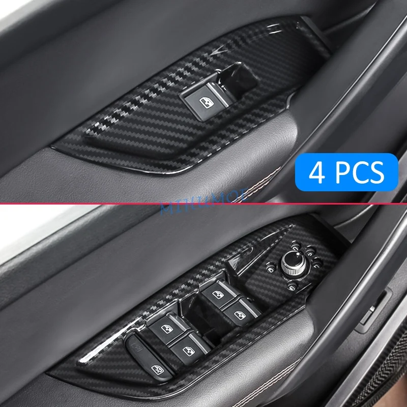 

LHD Window Switch Cover For Audi Q5 Sportback FY SQ5 2017-2022 Carbon Fiber Adjust Panel Overlay