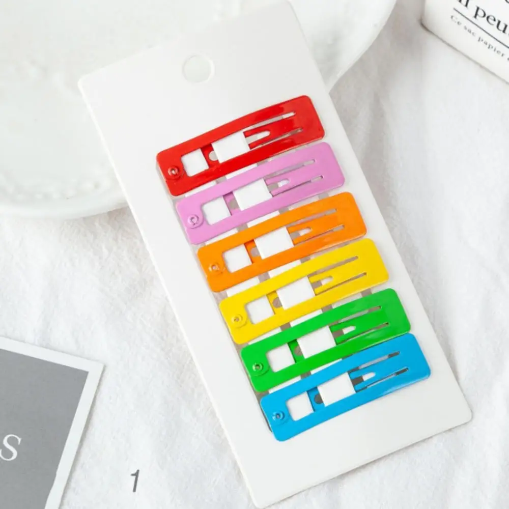 6 шт./партия яркие цвета заколка для волос милые девушки оснастки Заколки металл