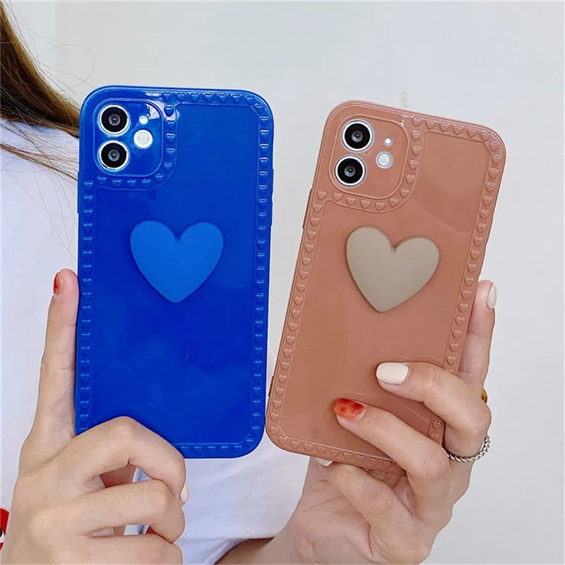 

Fashion Simple Love Heart Phone Case For iPhone 11 12 13 Pro Max 13 Mini X XR XS Max 7 8 Plus SE 2020 Shockproof Soft TPU Coque