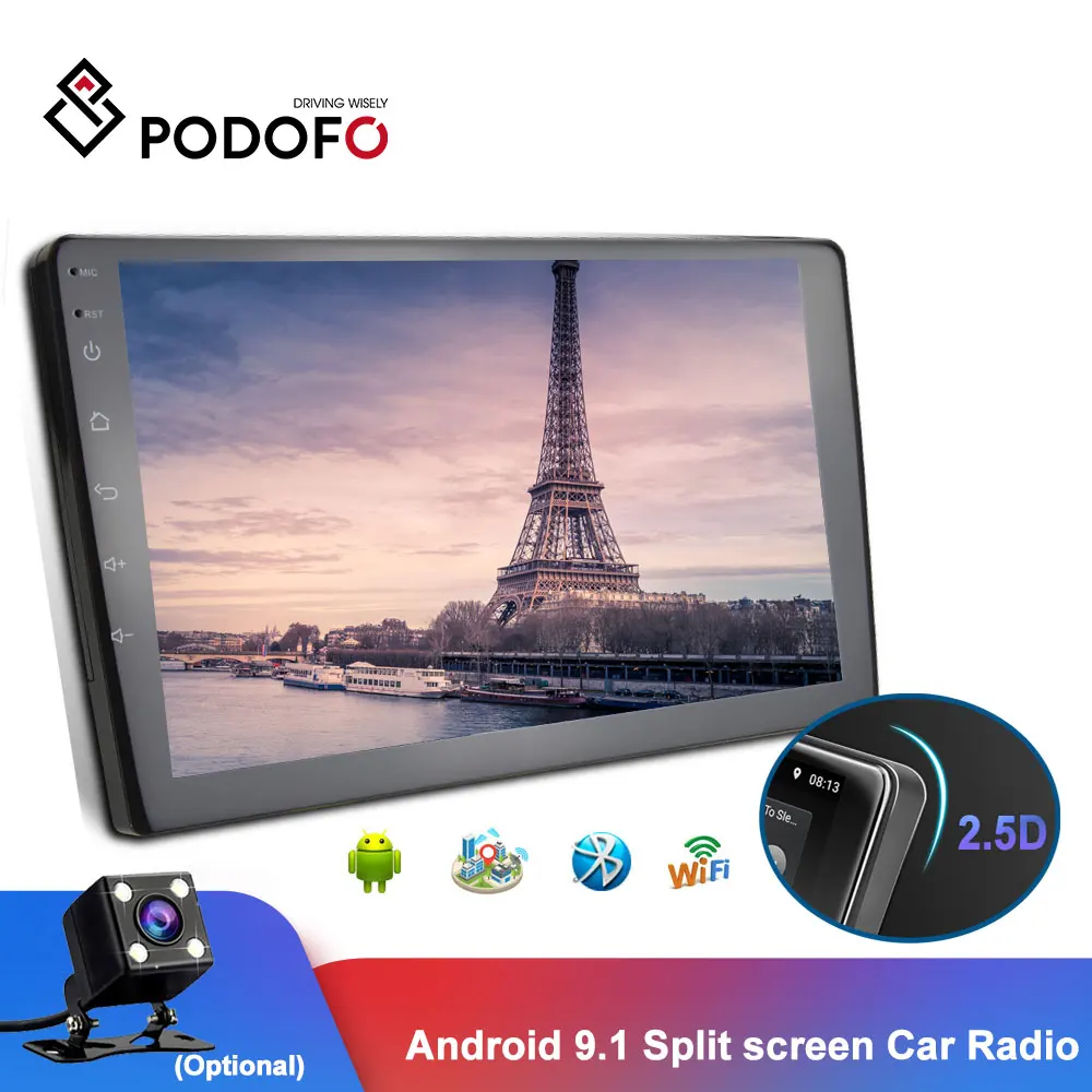 Автомагнитола Podofo 9 дюймов 4G Android 0 GPS Wi Fi|Автомобильные радиоприемники| |