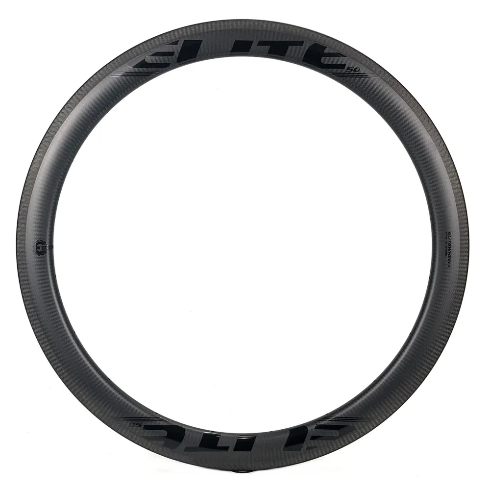 ELITEWHEELS 700c дорожный велосипед обод из углеродного волокна 50 мм 3K Twill матовый V