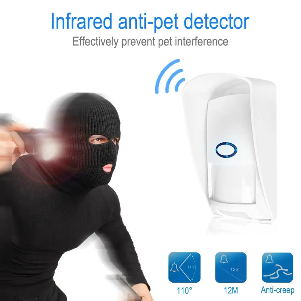 CT70 Outdoor Waterproof Wireless PIR sensor Infrared Motion Detector 433Mhz pet Immune Anti-Pet for Home Security Alarm System