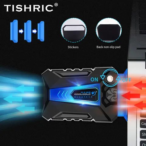 TISHRIC портативный кулер для ноутбука внешний извлекаемый Вентилятор охлаждения ноутбука вентилятор воздушного охладителя Тетрадь для 15 15,6 17 дюймов аксессуары для ноутбуков