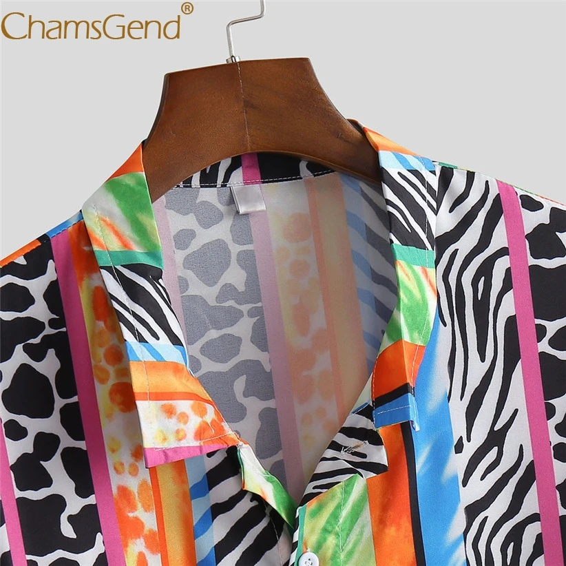 Фантазийный Леопардовый принт короткий рукав блузка рубашки для мужчин хит лета
