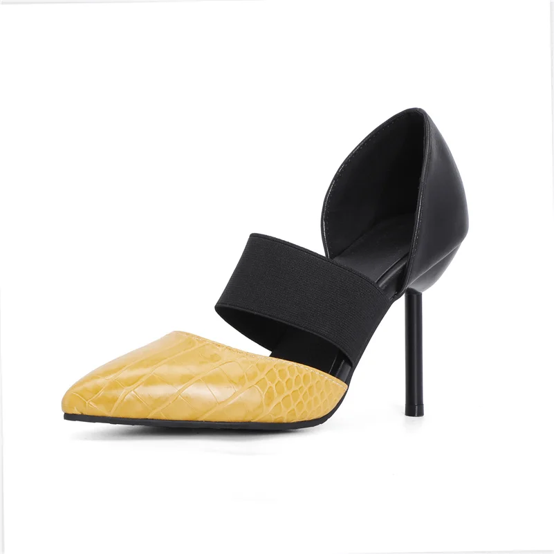 

COOLULU 2021 Spring New Super High Heels Pointed Toe Two Piece Shoes Women Thin Heel Pumps Sexy Ladies Footwear Red Big Size 48
