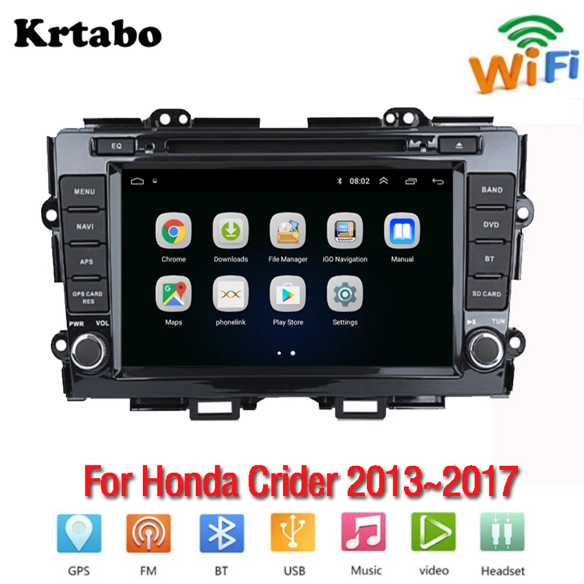 

Car radio Android multimedia player For Honda Crider 2013~2016 2017 Car touch screen GPS Navigation Support Carplay Stereo Audio
