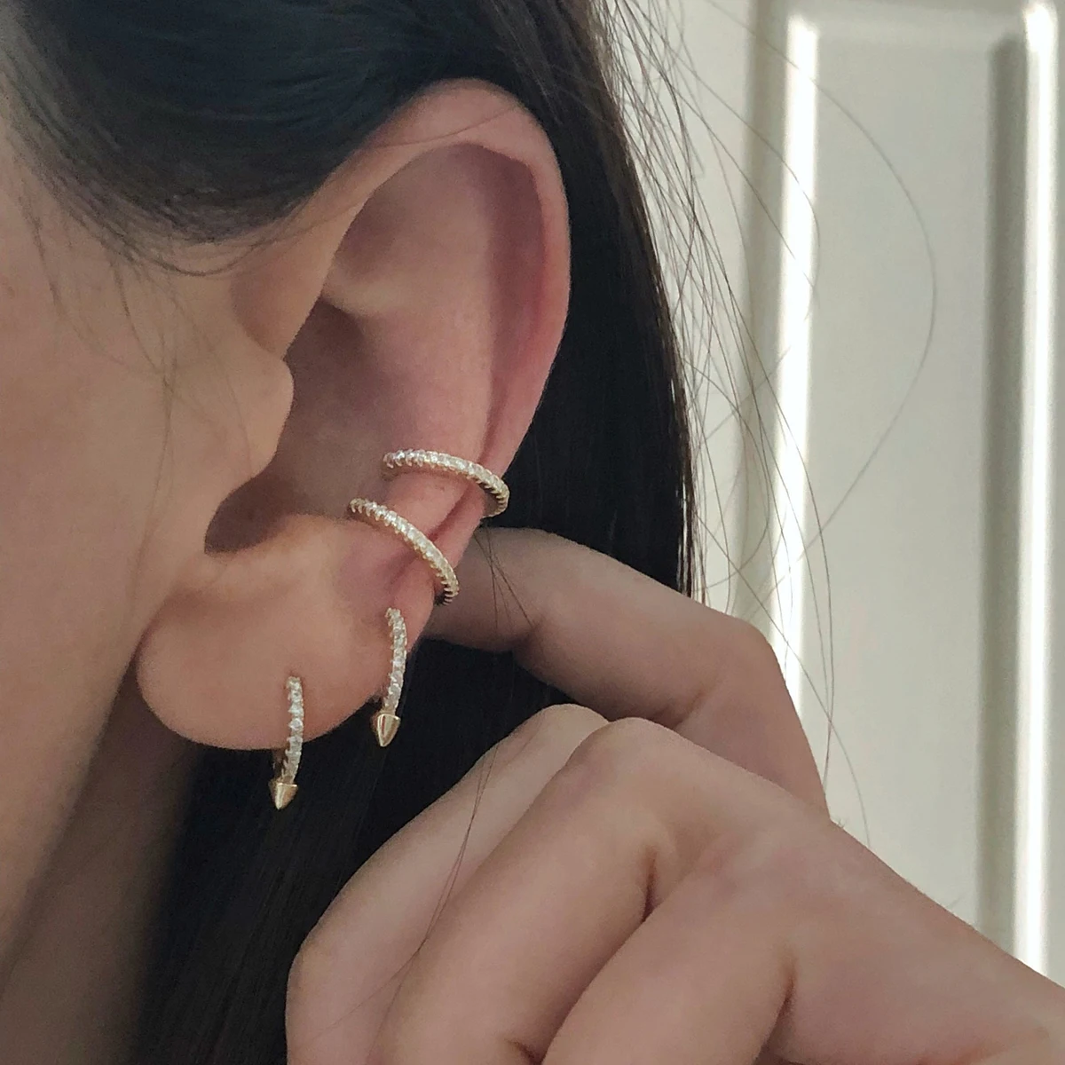 Изящные серьги манжеты для ушей с микрозакрепкой брифы из стерлингового серебра