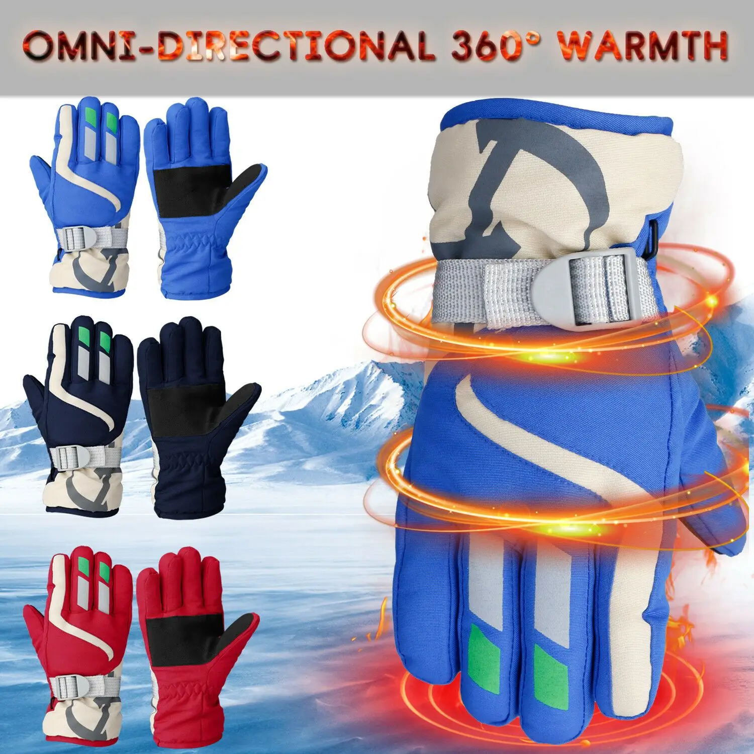 

Утолщенные теплые зимние детские Непродуваемые водонепроницаемые детские лыжные перчатки варежки с длинным рукавом для снега сноуборда